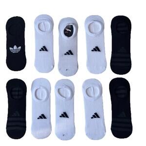 10 Pairs Adidas Mens Sneaker Socks No Show Size M 8-10